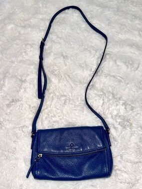 kate spade Blue Pebbled Leather Crossbody Bag